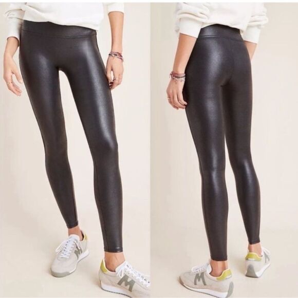 NWOT SPANX Faux Leather High Waisted Leggings in Black Size Medium Style 2437 - Picture 1 of 15